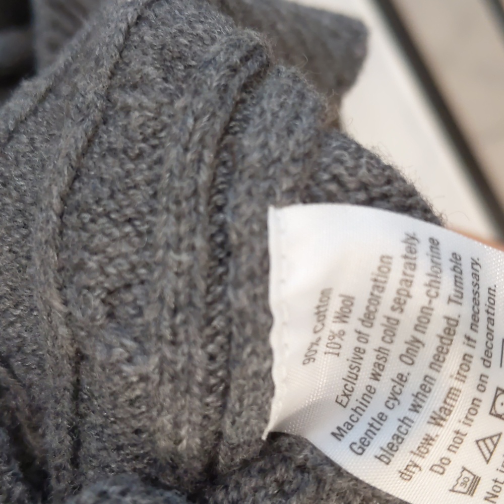 Size 4 Janie and Jack wool cotton blend v neck sweater patched elbow detail - Picture 4 of 4